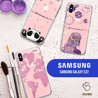 Capa Capinha - Samsung Galaxy S22 - Transparente Personalizada com Nome