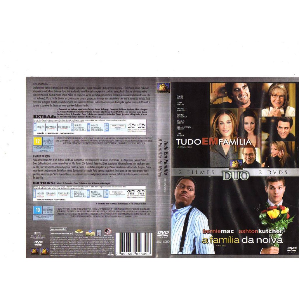 Dvd 2 Em 1, Tudo Em Familia + A Família Da Noiva, Original
