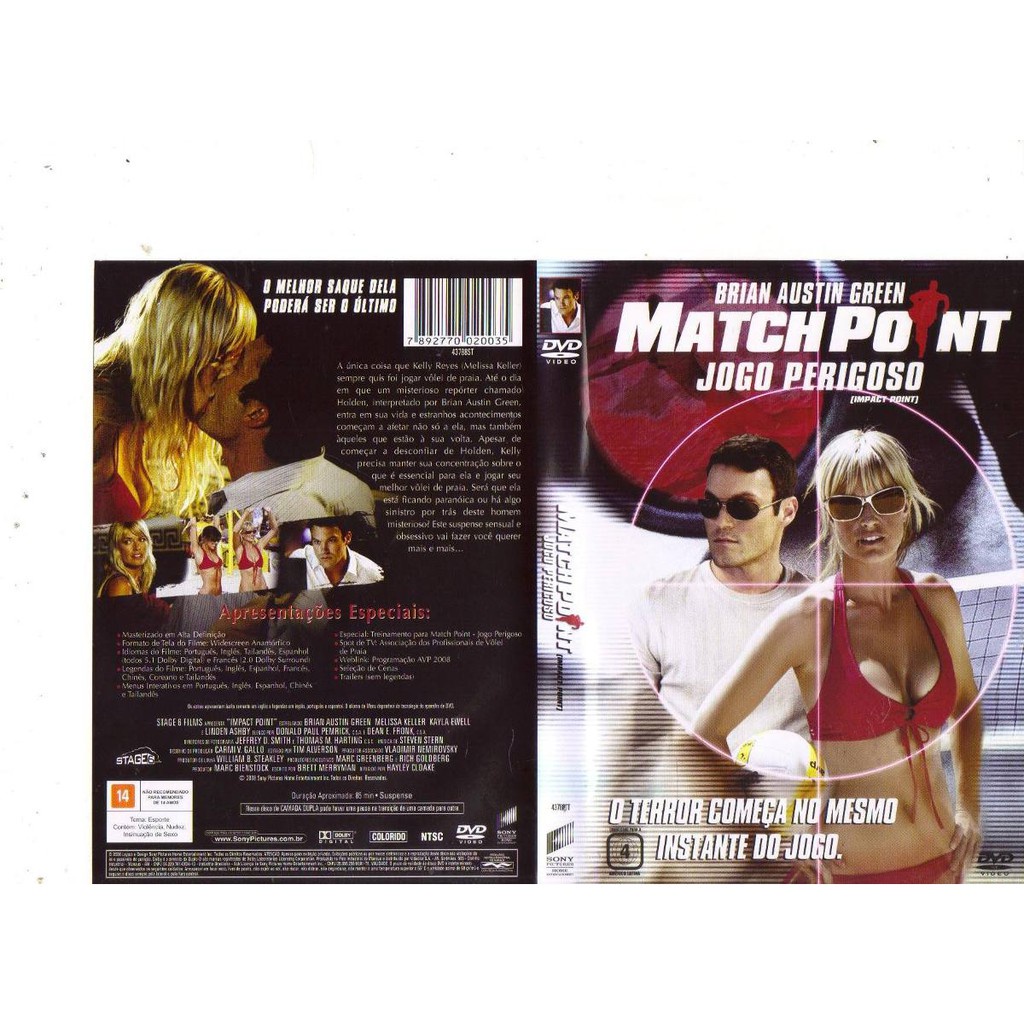 Dvd Match Point - Jogo Perigoso, Brian Austin Green Original