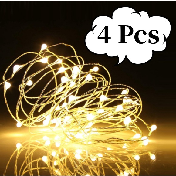 4 Unidades Fio Fada 2 Metro Cordão Luz Decolar Festas Leds Pilha Luzes De Led Para Cabana Bubble Led Novo