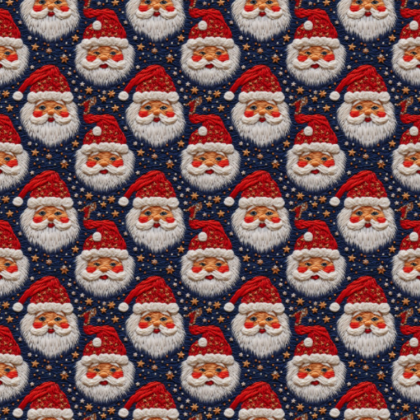 Tecido Tricoline Digital Papai Noel Estrelado 100% Algodão Enxoval Artigos De Ateliê Quilting