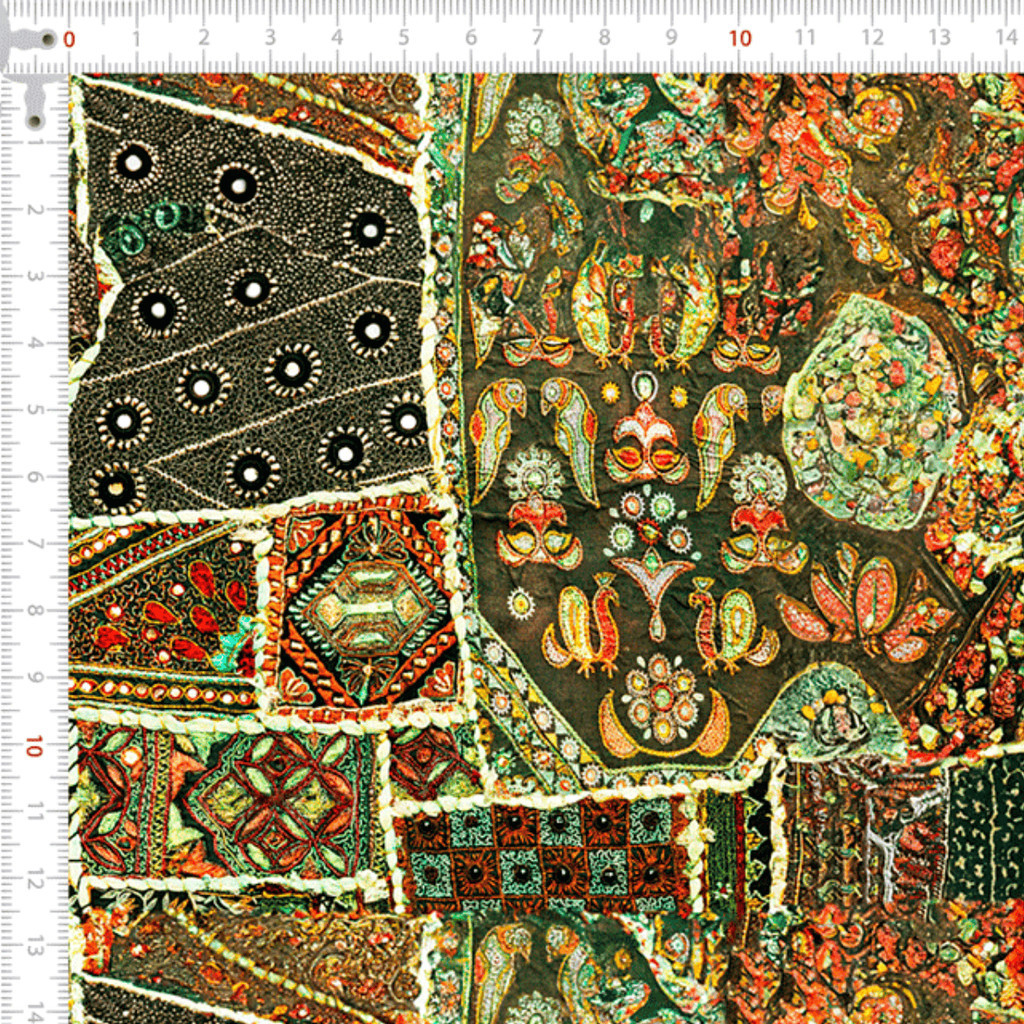 Tecido Sarja Impermeável Mosaico Indiano 100% Algodão Quilting Qualidade Superior Bolsas Luxo