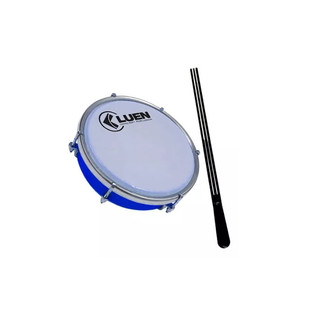 Tamborim 6" Azul Luen Pele Leitosa + Baqueta + Chave Completo para Samba e Pagode