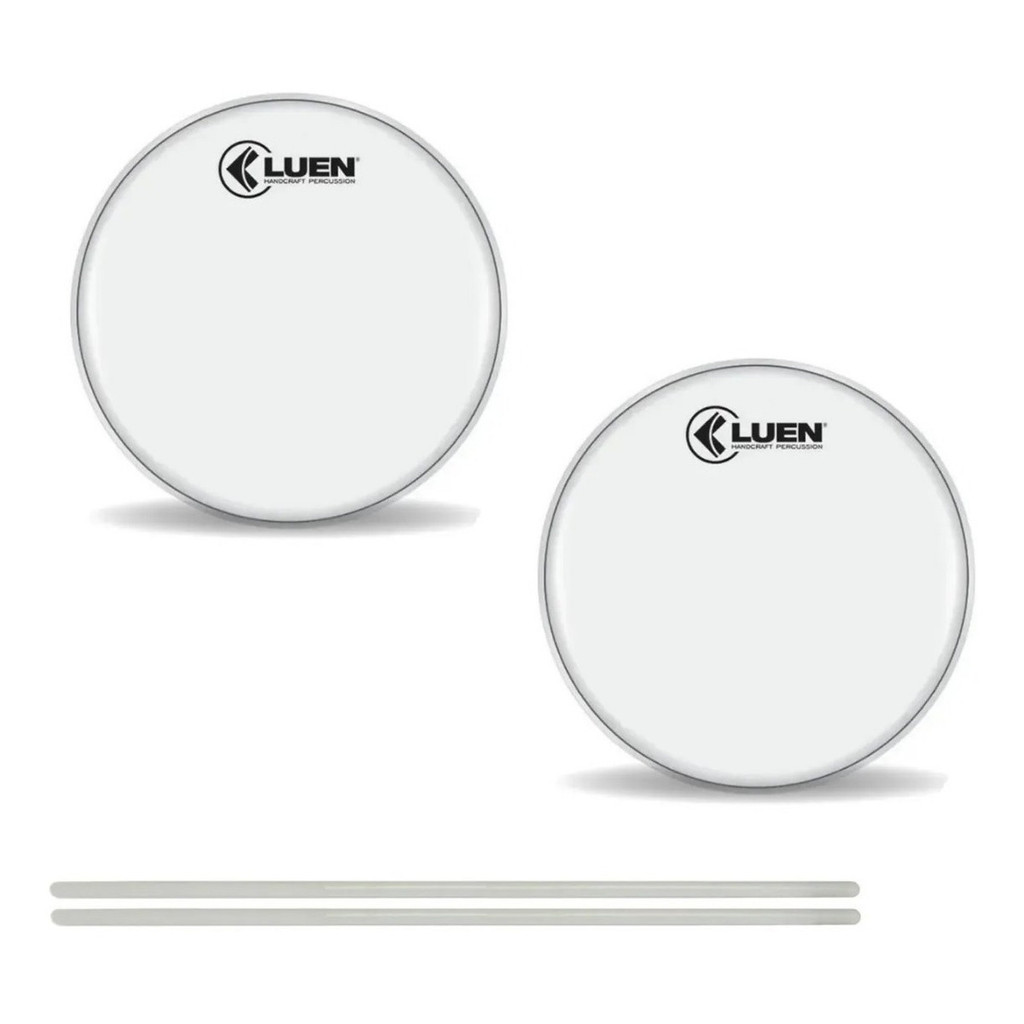 Kit 2 Pele Leitosa Luen 8 Pol + Par Baqueta Silicone Luen