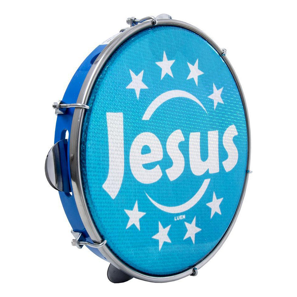 Pandeiro Luen Abs 10 Polegadas Azul Jesus