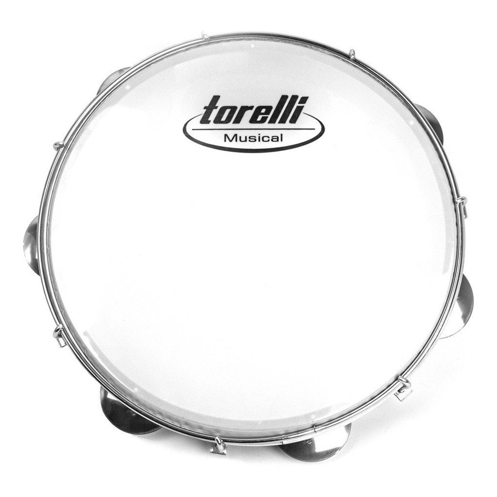 Pandeiro Torelli 10” ABS Branco Pele de Nylon + Chave de Afinação Full