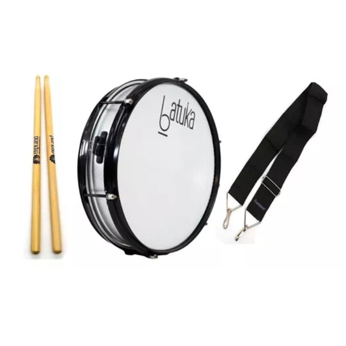 Tarol 12 Polegadas 12x10 Luen Batuk + Talabate 2g + Baquetas Casco Aluminizado