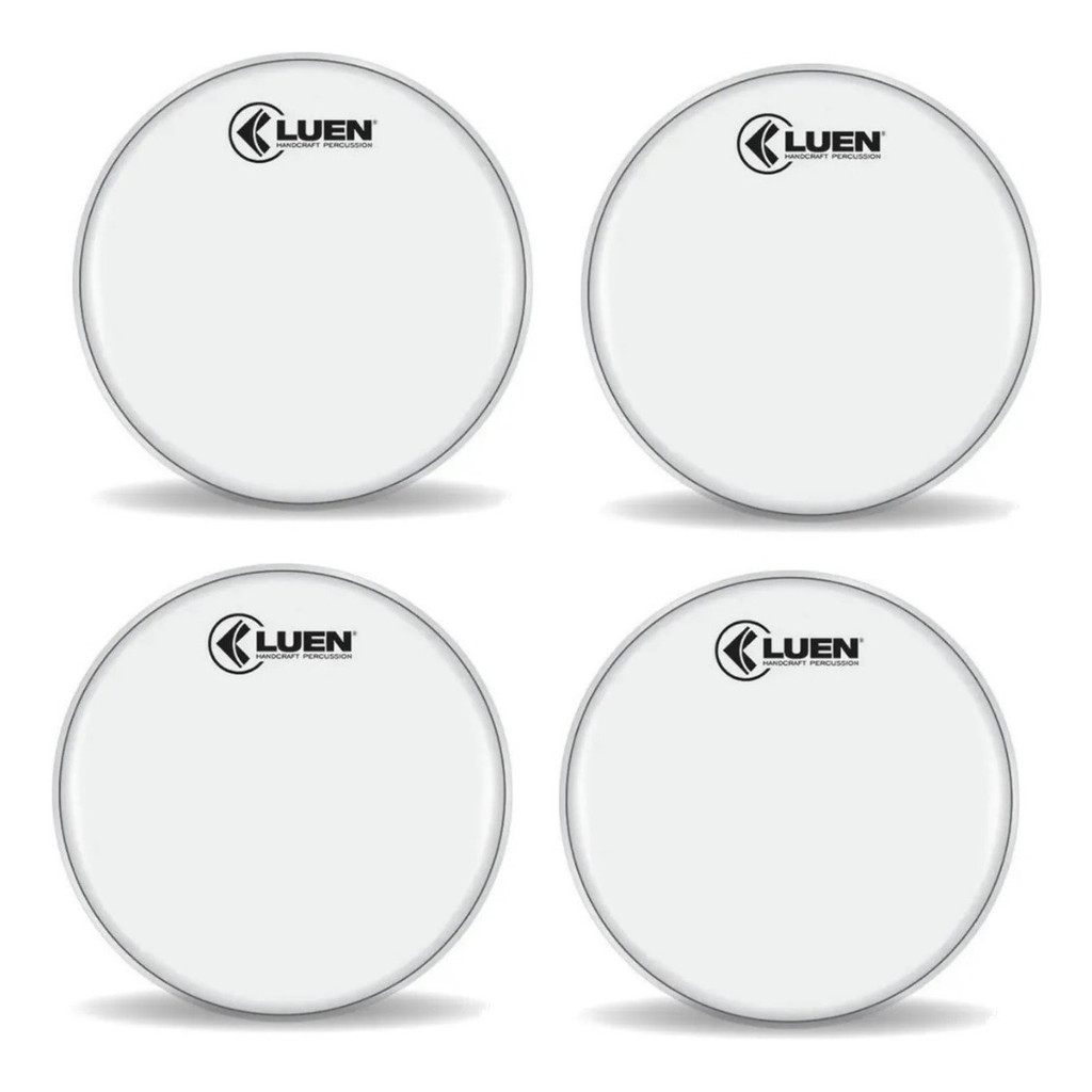 Kit 4 Pele Branca 14 Polegada Grossa P2 Leitosa Luen Percuss