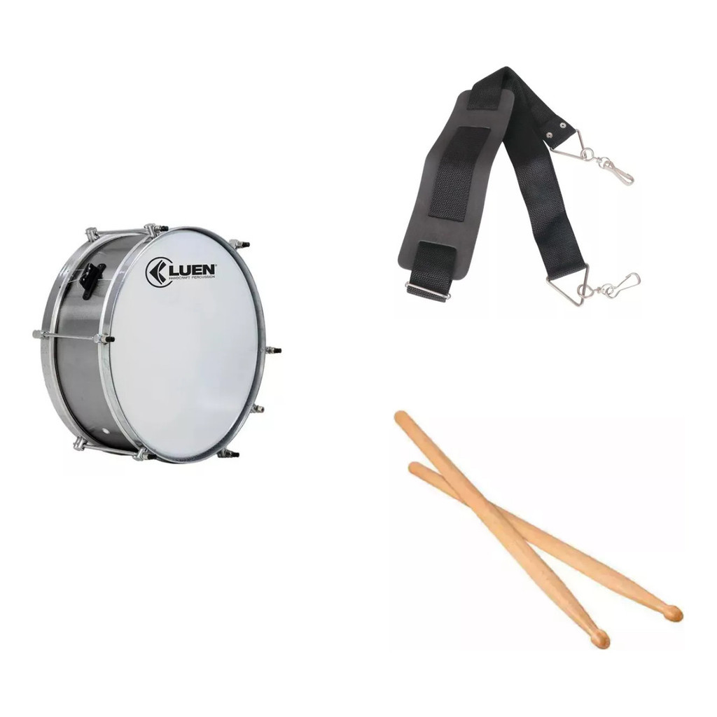 Kit Caixa Tarol 14 Polegadas 15cm 6 Afin C/talabarte Baqueta