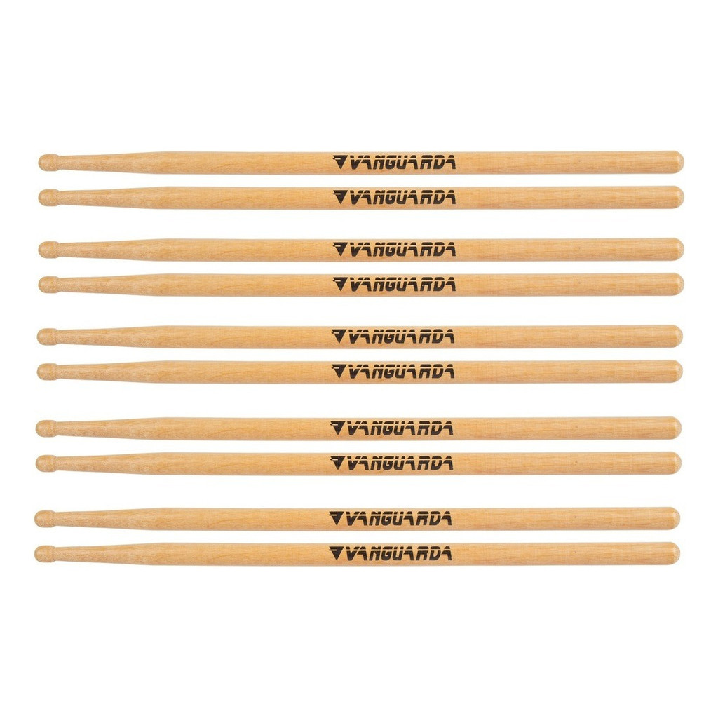 Kit 5 Pares Baqueta Spanking Vanguarda Repique Ponta Oliva Full Bateria Profissional