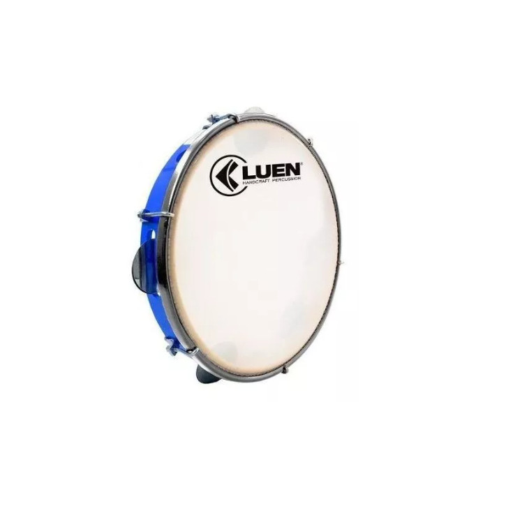 Pandeiro Profissional Azul Luen 10 Polegadas Pele Leitosa Pagode Samba