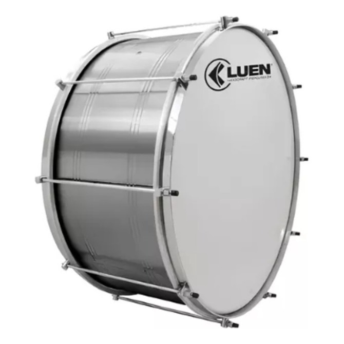 Bombo 30x22 Alumisteel 10 Afin Aro Bola Cromado Pele Leitosa 60020BCR Bumbo