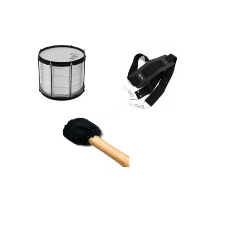 Kit Surdo Batuka Talabarte 2 Gancho + Baqueta Maçaneta