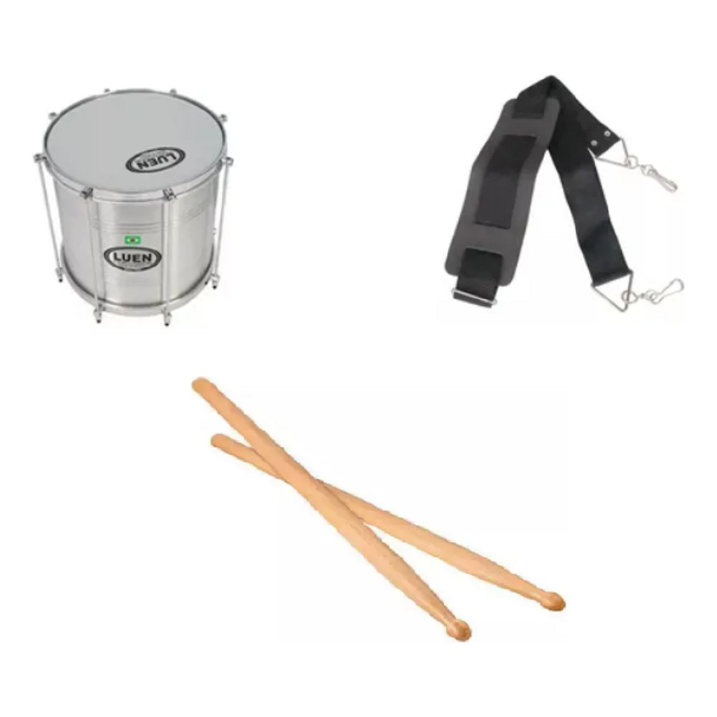 Kit Repinique Alúminio 30x12''cromado Talabarte Baqueta Repique