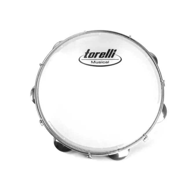 Pandeiro 10" Torelli Injetado Branco Pele Leitosa c/Chave de Afinação TP309BC