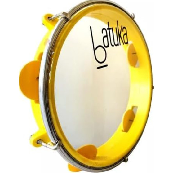 Pandeiro Infantil Batuka Baby 8” Pol ABS Amarelo 5 Afinações Pele Cristal Luen Percussão