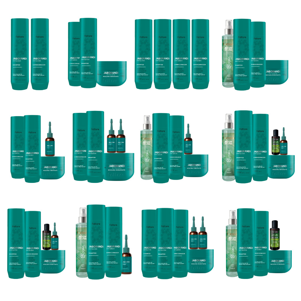 Kit Jaborandi Fattore Linha Completa com Tônico Jaborandi