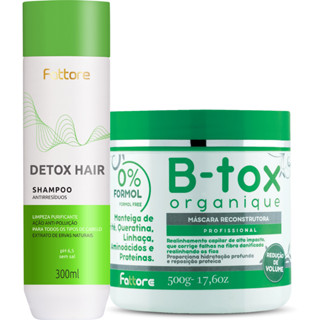 Kit Shampoo e Máscara Reconstrutora B-tox Fattore 500g Profissional Alto Impacto em Oferta na Shopee