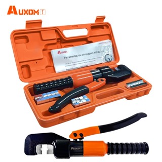 AUXOM Alicate Hidráulico Prensa Crimpa Terminais 4 a 70mm² para Cabos Elétricos (9 Matrizes) em Oferta na Shopee