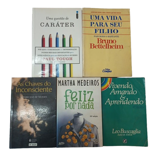 Combo com 5 Livros de psicologia e Auto Ajuda Usados, Feliz Por Nada e Outros