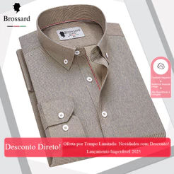 Camisa Social Masculina Algodão Premium - Slim Fit Manga Longa, Novidade com Desconto