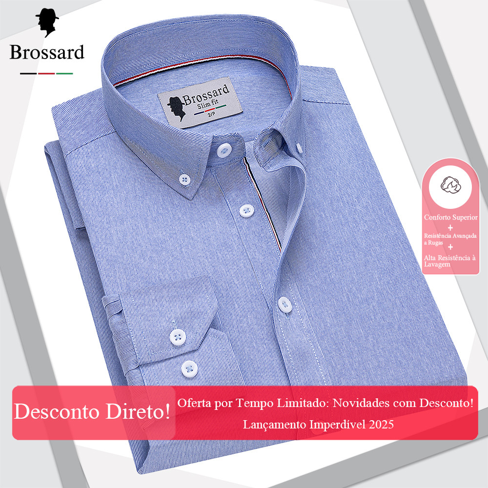 Camisa Social Masculina Premium - Não Amassa e Respirável - Para Escritório e Es