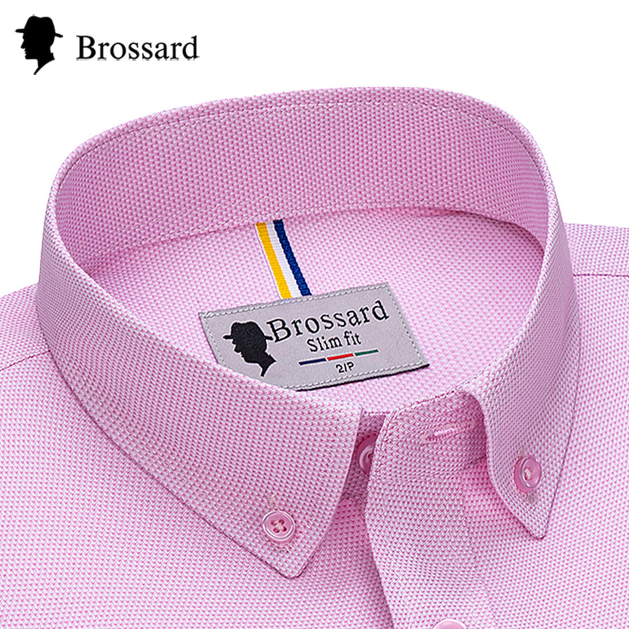 Camisa Social Masculina Manga Longa BROSSARD | Slim Fit Premium para o Dia a Dia | Casual e Elegante em Oferta na Shopee