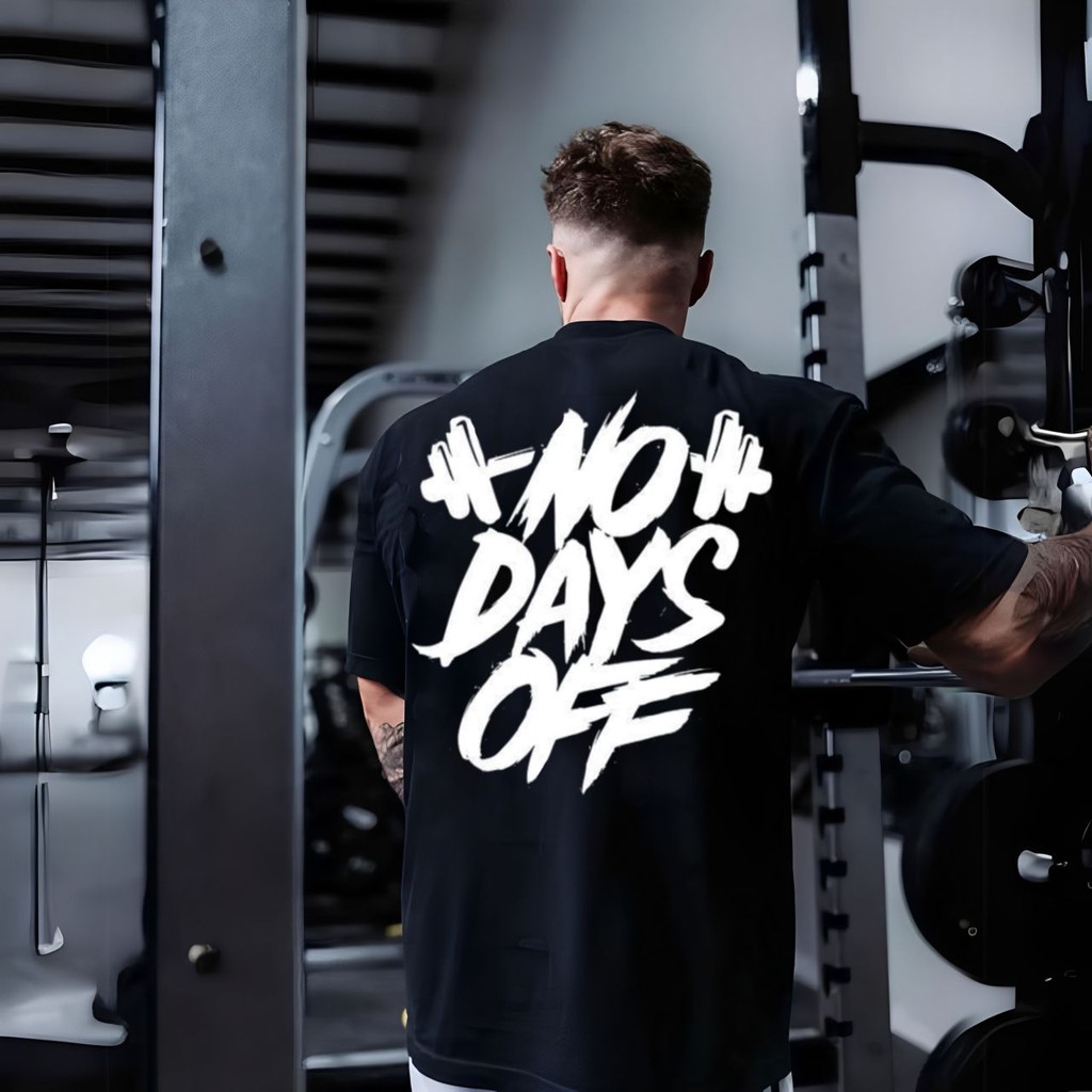 Camiseta Treino Fitness Gym Camisa Maromba Tshirt 100% Algodão Academia Musculação No Days Off Frase em Oferta na Shopee