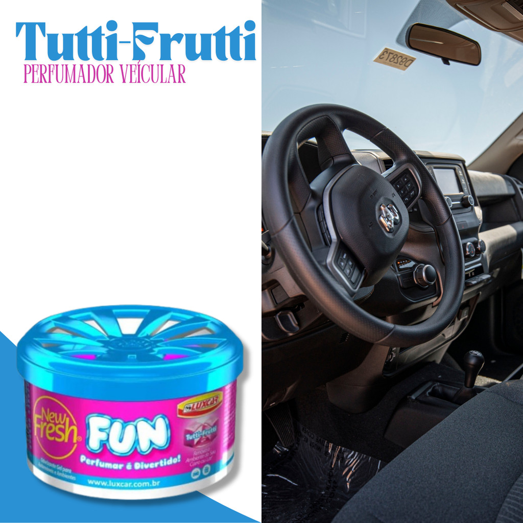 Aromatizador New Fresh Gel Fun Morango E Tutti-Fruitt – Para Casa e Carro