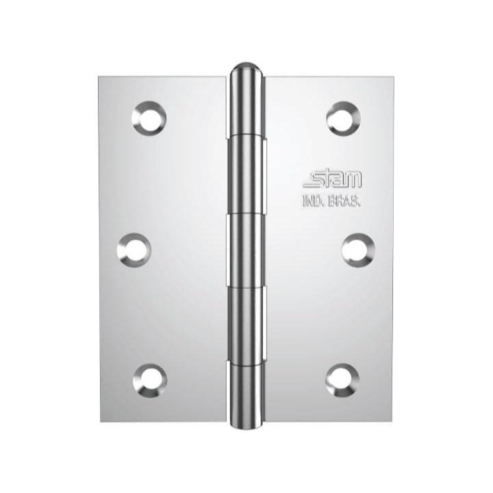 Dobradiça STAM 3 1/2 X 3 X 1,9mm Galvanizado Pino Reversível 3 un. Enc.