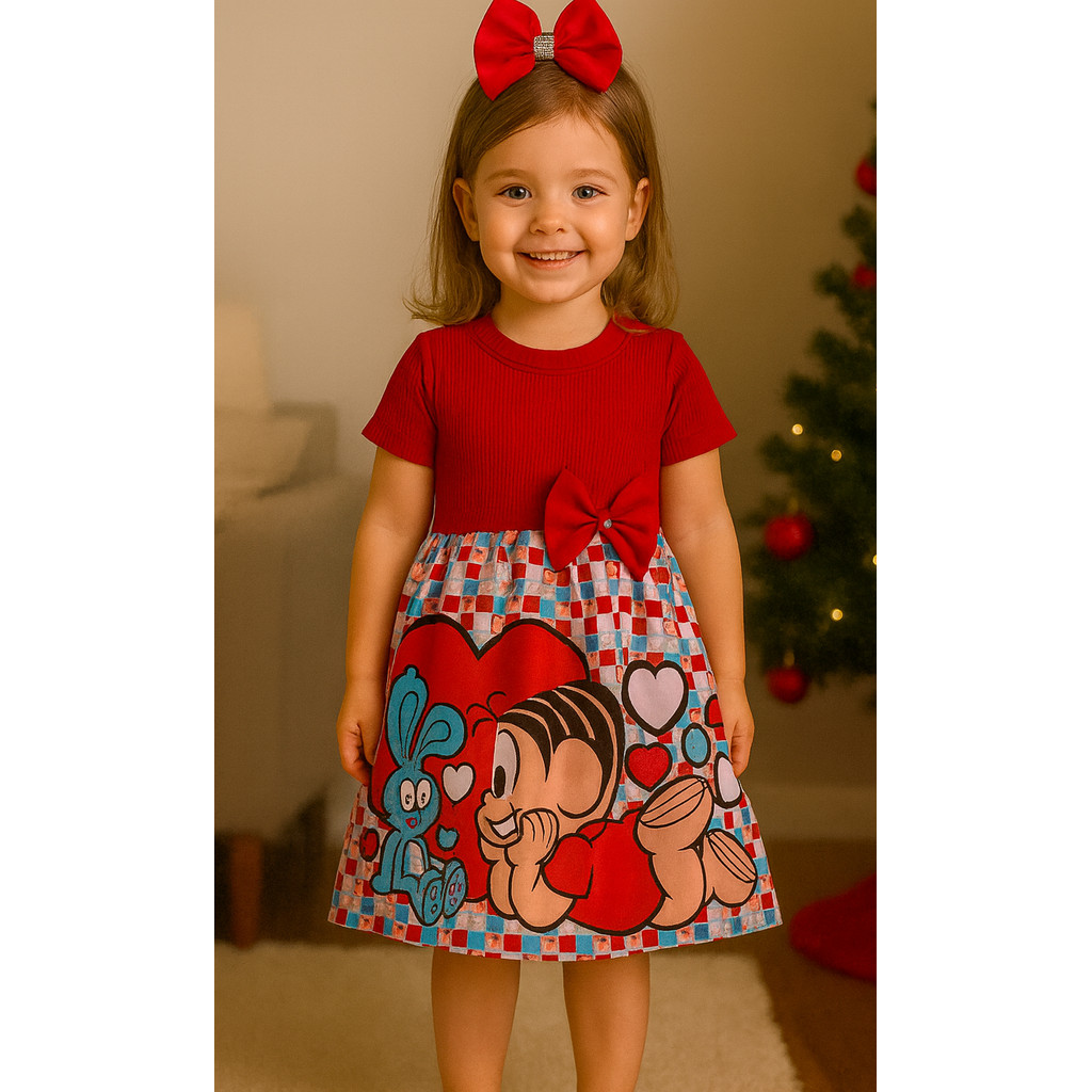 Vestido feminino menina infantil temático personagens verão. em Oferta na Shopee