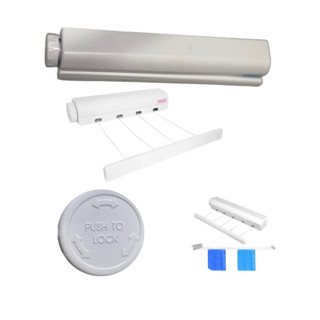 Varal retrátil de parede - compacto, resistente, fácil de instalar em Oferta na Shopee