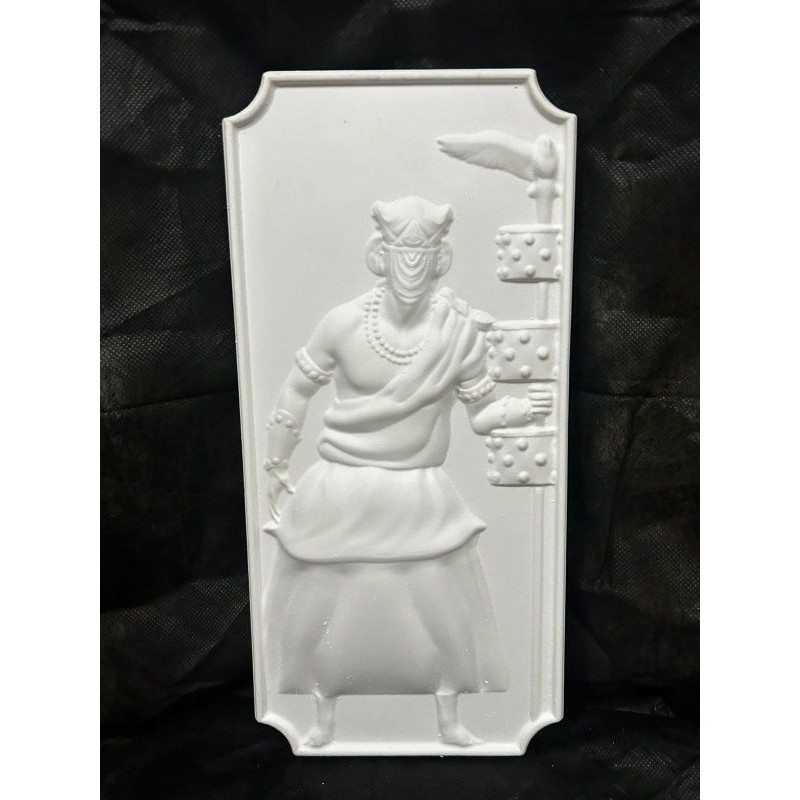 Kit 06 imagem de parede, Oxalá, Oxum, Oxossi,  Xangô, São Jorge e Cigana, alto relêvo, 3D, 35cmx17cm,  gesso cru