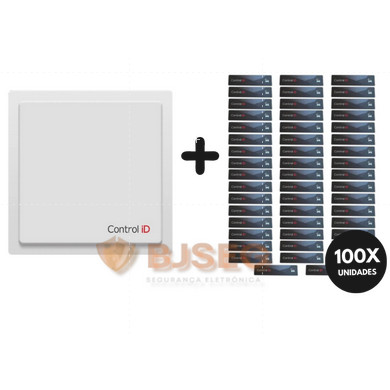 Kit Acesso Veicular Antena Control ID IDUHF + 100 Tags Adesivas Control ID - TAG PORTAO ELETRONICO