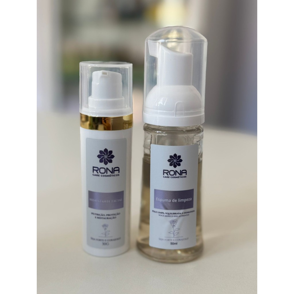 KIT SABONETE ESPUMA DE LIMPEZA FACIAL E HIDRATANTE NUTRITIVO RONA CARE COSMÉTICOS 1119-A