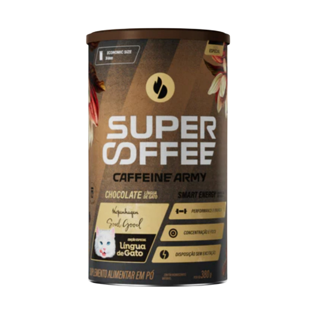 SuperCoffee Língua de Gato 380g | Caffeine Army em Oferta na Shopee