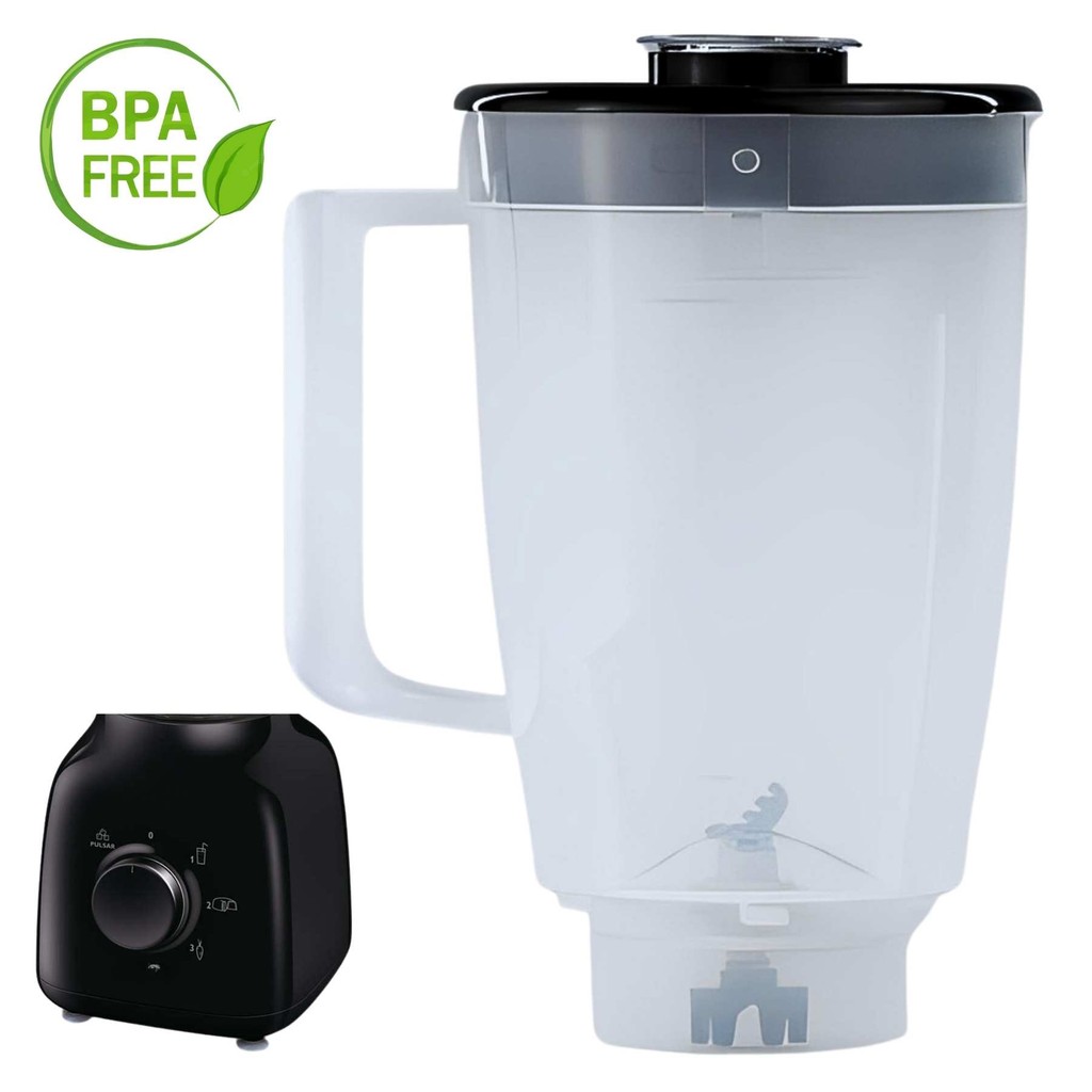 Copo de Liquidificador Compatível com Modelo Daily  RI 2101 2102 2103 Translucido Tampa Preta Dasshaus
