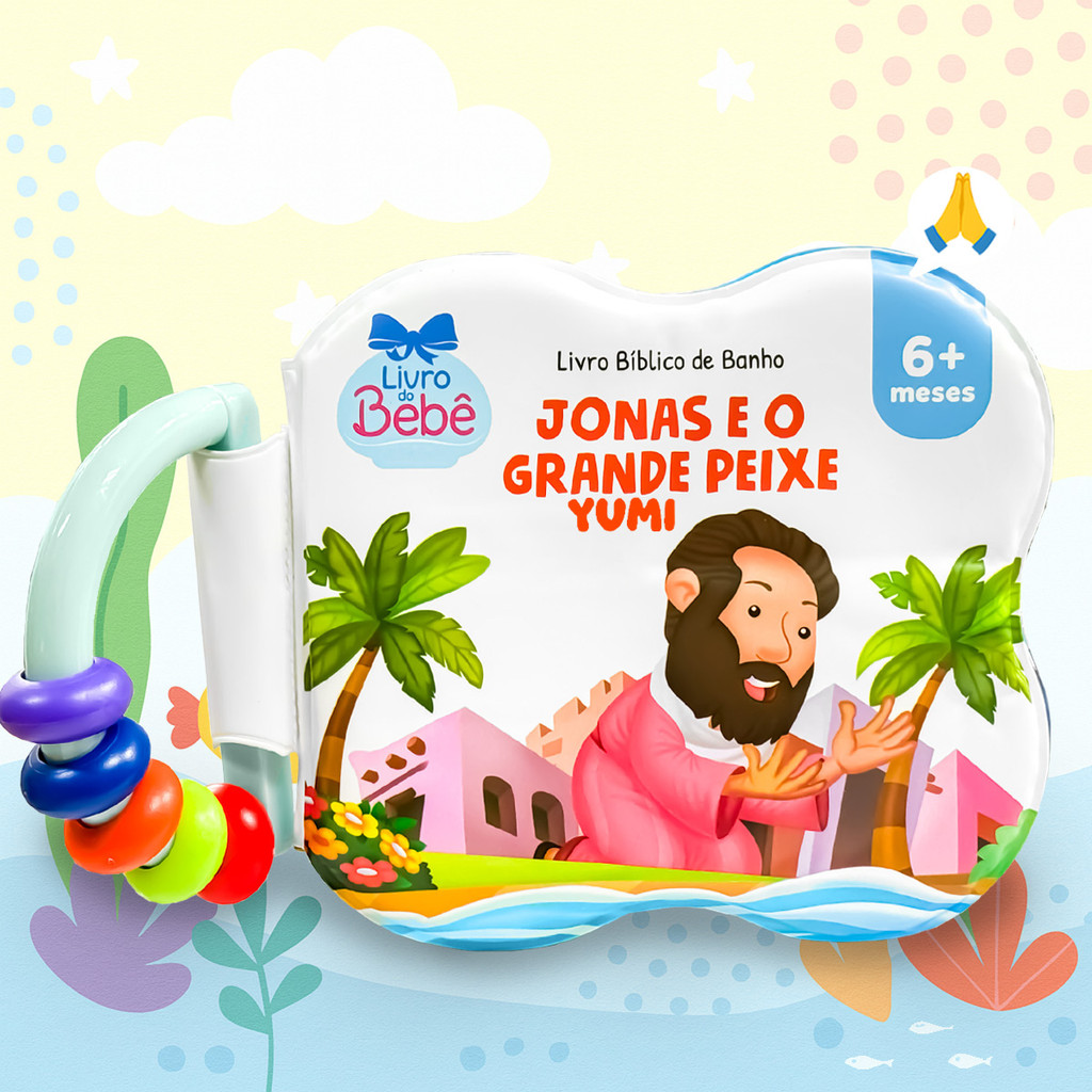 Livro Infantil De Banho Para Bebês Sensorial Interativo Jonas e o Grande Peixe - Bíblicos De Banho em Oferta na Shopee