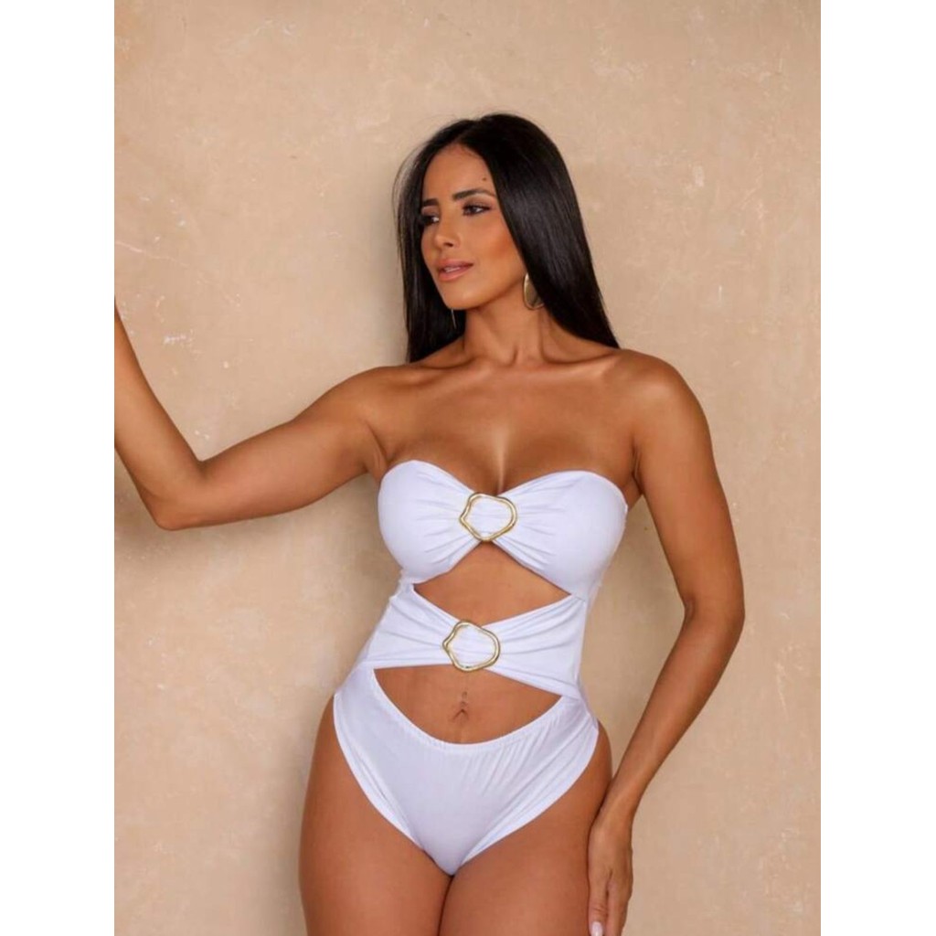 Body Tomara Que Caia com Recortes e Argolas Douradas – Elegância e Sensualidade em Uma Só Peça Coleção Verão 2025