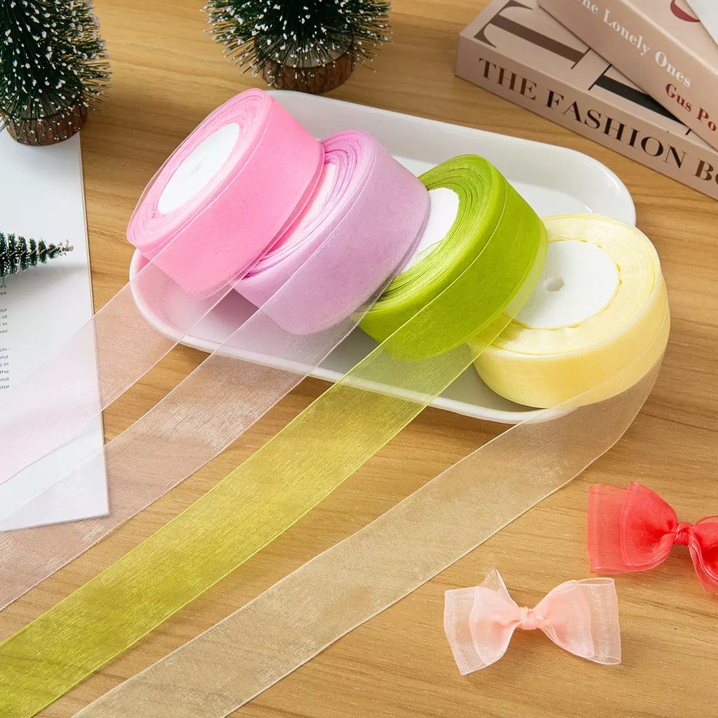 Fita De Organza Voal Premium 38mm 45 Metros Diversas Cores Laço Artesanato e Decoração