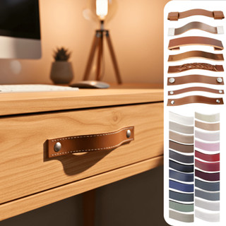 05 Puxadores Dois Ponto Alça P/ Móveis Armário Guarda Roupa Gaveta Porta Textura de Couro Costurado em Oferta na Shopee