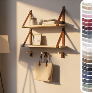 2 Prateleiras + 3 Cabideiros + 2 Pares Alças Textura Couro Costura 30, 45, 60 ou 100 cm Pinus ou MDP em Oferta na Shopee