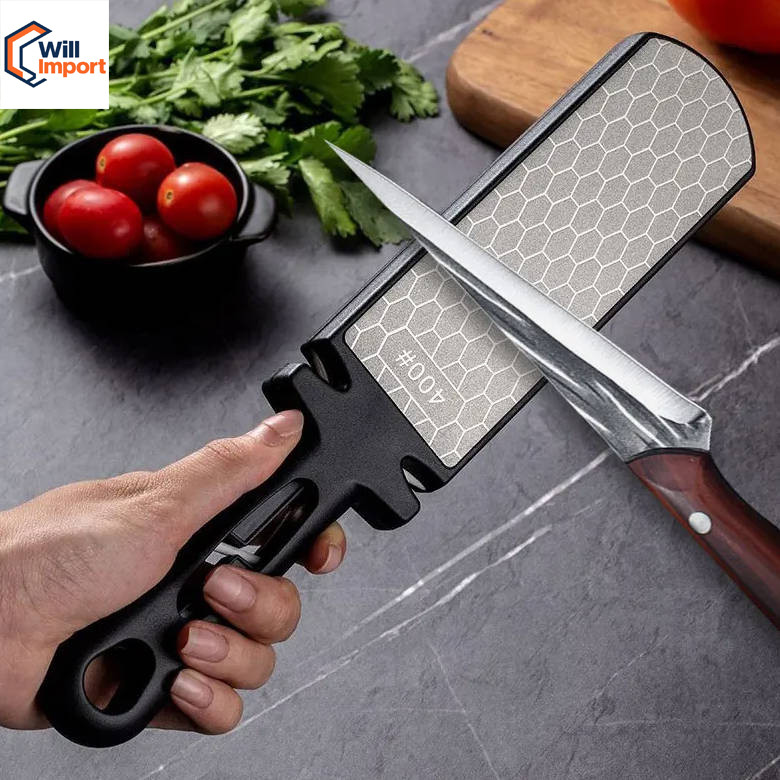 Afiador de faca diamante afiar vara 400/1000 multifuncional faca de cozinha aço tungstênio cerâmica afiar pedra de afiar