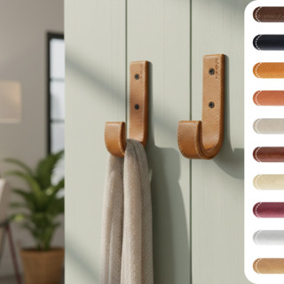 02 Cabideiro Gancho Jota de Parede - Metal Textura de Couro Organizador Pendurador Suporte Banheiro em Oferta na Shopee