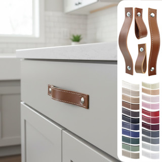 02 Puxador Doko Full para Móveis Armário Guarda Roupa Gaveta Porta - Textura de Couro Costurado em Oferta na Shopee