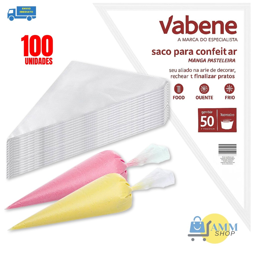 Kit 50/100 Sacos De Confeitar P M ou G Confeitaria Bolo Doce Cupcake Livre de BPA em Oferta na Shopee