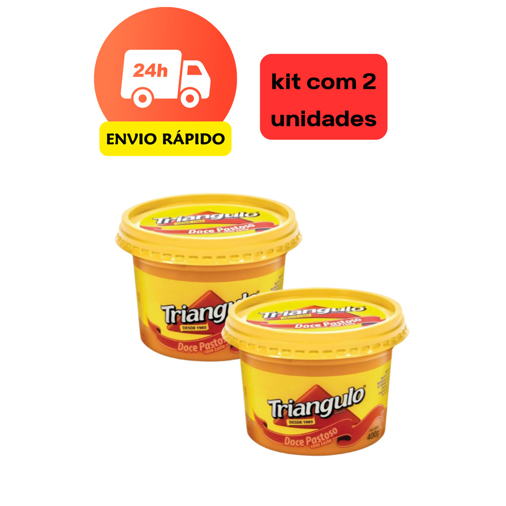 Kit 2 Unidades Doce de Leite Pastoso com Leite Triângulo 400g Cremoso, Tradicional