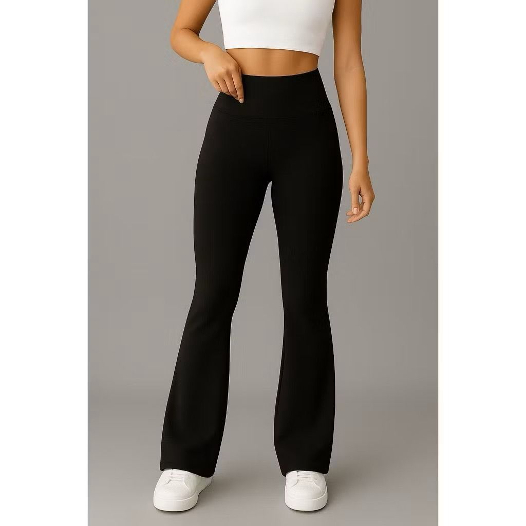 Calça Feminina Legging Flare Tecido Grosso Suplex Modelo Bailarina Cintura Alta  Boca de Sino Levanta Bumbum em Oferta na Shopee