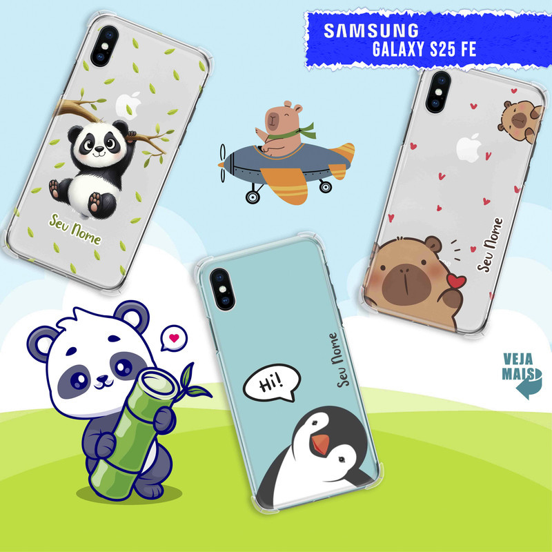 Capa Capinha - Samsung Galaxy S25 FE - Capivara e Animais Fofinhos Personalizada em Oferta na Shopee