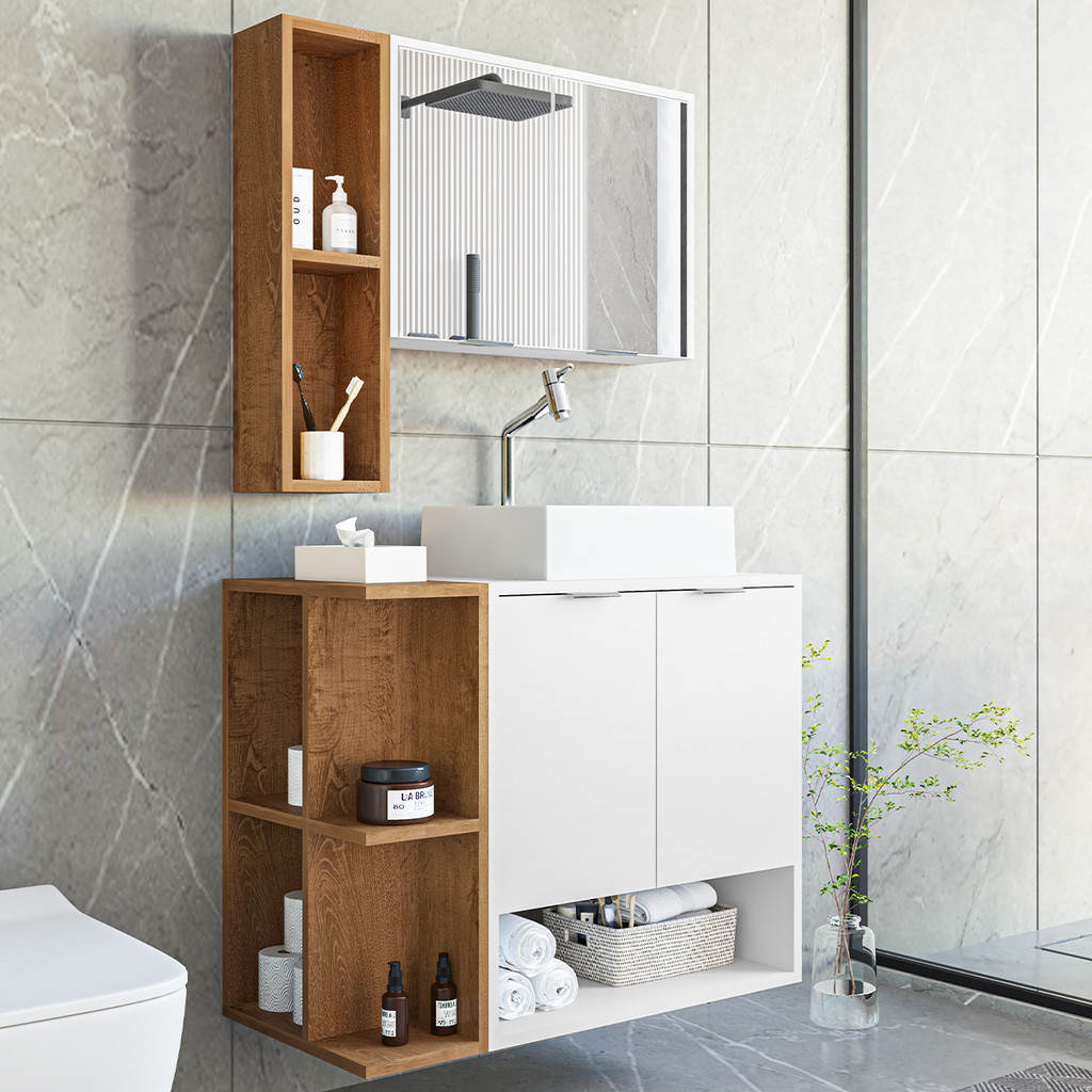 Gabinete Banheiro Star com Cuba Dalla e Valvula Click Inox em Oferta na Shopee